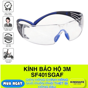 Kính An Toàn 3M™ Securefit™ SF401SGAF, Tròng Trong, Chống Đọng Sương Scotchgard CHÍNH HÃNG ( 1 CÁI )