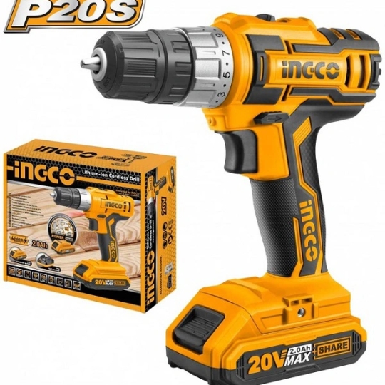 MÁY KHOAN PIN 20V KÈM 1 PIN 1 SẠC INGCO