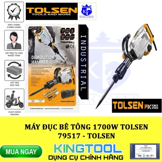 MÁY ĐỤC BÊ TÔNG 1700W 79517 TOLSEN - KINGSAFE HÀNG CHÍNH HÃNG