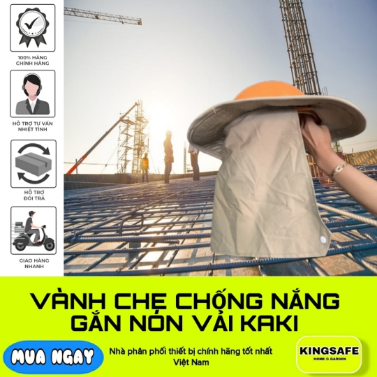 VÀNH CHE GẮN NÓN VẢI MỎNG CHỐNG NẮNG ĐI CÔNG TRÌNH