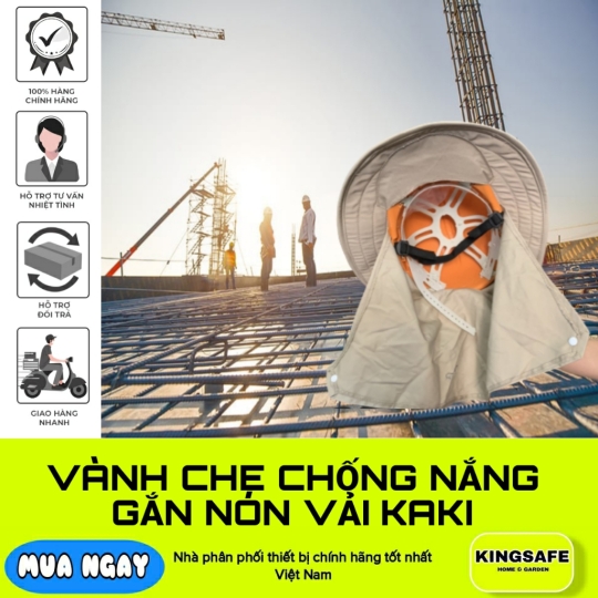 VÀNH CHE GẮN NÓN VẢI MỎNG CHỐNG NẮNG ĐI CÔNG TRÌNH