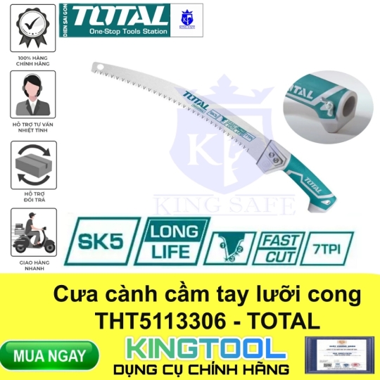 CƯA CÀNH CẦM TAY LƯỠI THẲNG/CONG CHẤT LIỆU THÉP SK5 TOTAL - HÀNG CHÍNH HÃNG