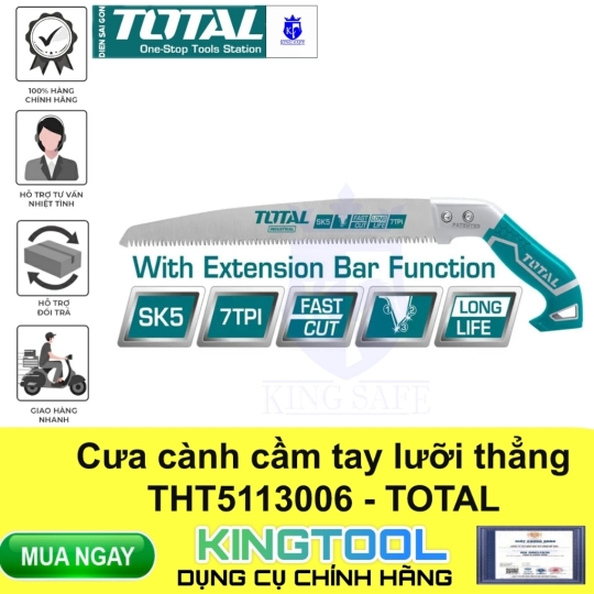 CƯA CÀNH CẦM TAY LƯỠI THẲNG/CONG CHẤT LIỆU THÉP SK5 TOTAL - HÀNG CHÍNH HÃNG